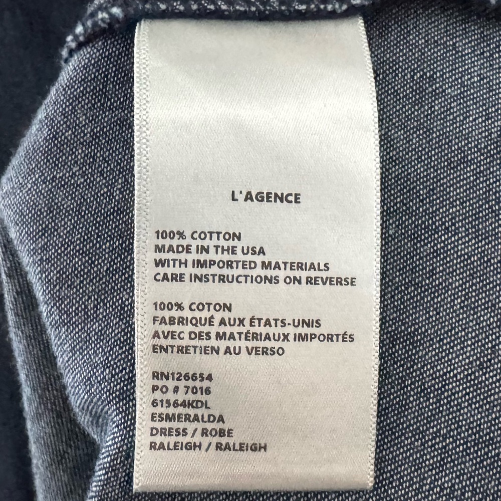 L'agence Esmeralda Pinafore Denim Midi Dress 8 Raleigh Parisian Chic Preppy NWT - Picture 14 of 15